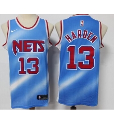 Men Brooklyn Nets 13 James Harden  City Edition Blue Jersey