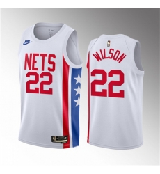 Men Brooklyn Nets 22 Jalen Wilson White 2023 Draft Classic Edition Stitched Basketball Jersey