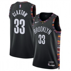 Men Brooklyn Nets 33 Nic Claxton Black 2025 26 City Edition Stitched Basketball Jersey