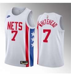 Men Brooklyn Nets 7 Dariq Whitehead White 2023 Draft Classic Edition Stitched Basketball Jersey