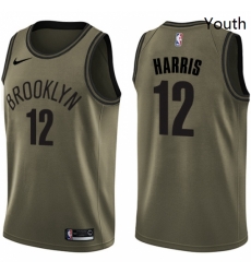 Youth Nike Brooklyn Nets 12 Joe Harris Swingman Green Salute to Service NBA Jersey 