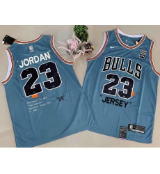 Bulls 23 Michael Jordan Blue Commemorative Edition Basketball Jersey