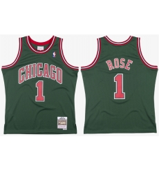 Men Chicago Bulls 1 Derrick Rose Green Stitched Basketball Jersey Men Chicago Bulls 1 Derrick Rose Green Stitched Basketball Jersey