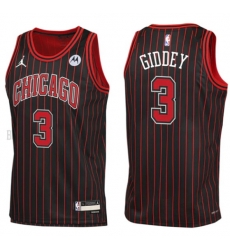 Men Chicago Bulls Josh Giddey #3 Red Black Stips Stitched NBA Jersey Men Chicago Bulls Josh Giddey #3 Red Black Stips Stitched NBA Jersey
