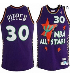 Mens Adidas Chicago Bulls 30 Scottie Pippen Authentic Purple 1995 All Star Throwback NBA Jersey