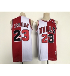 Men's Chicago Bulls #23 Michael Jordan Red White Throwback Stitched Jersey