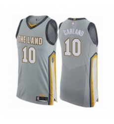 Mens Cleveland Cavaliers 10 Darius Garland Authentic Gray Basketball Jersey City Edition 