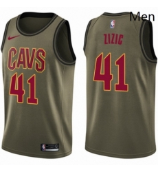 Mens Nike Cleveland Cavaliers 41 Ante Zizic Swingman Green Salute to Service NBA Jersey 