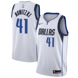 Men Dallas Mavericks Dirk Nowitzki #41 Nike White Swingman Jersey Association Edition