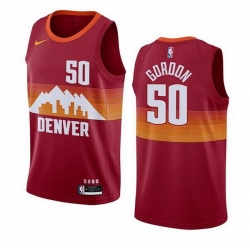 Men Denver Nuggets 50 Aaron Gordon Red City Edition Stitched Basketball Jersey