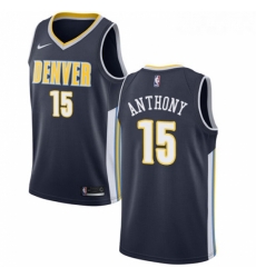 Youth Nike Denver Nuggets 15 Carmelo Anthony Swingman Navy Blue Road NBA Jersey Icon Edition