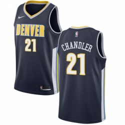 Youth Nike Denver Nuggets 21 Wilson Chandler Authentic Navy Blue Road NBA Jersey Icon Edition