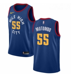 Youth Nike Denver Nuggets 55 Dikembe Mutombo Swingman Light Blue Alternate NBA Jersey Statement Edition