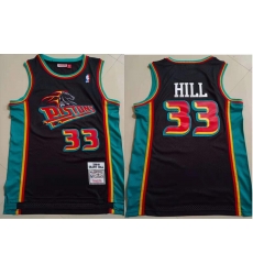 Men Detroit Pistons Grant Hill 33 Black 1998 1999 Hardwood Classics Mitchell Ness Jersey