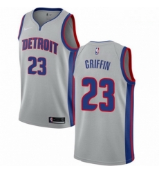 Mens Nike Detroit Pistons 23 Blake Griffin Swingman Silver NBA Jersey Statement Edition 