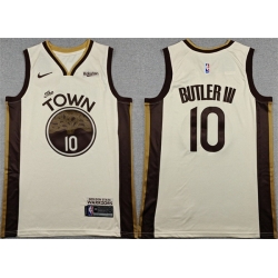 Men Golden State Warriors 10 Jimmy Butler III Tan 2025 City Edition Stitched Basketball Jersey