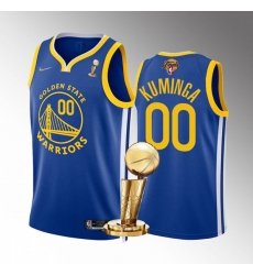 Men's Golden State Warriors #00 Jonathan Kuminga 2022 Royal NBA Finals Champions Stitched Jersey