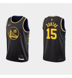 Men's Golden State Warriors #15 Gui Santos 2022 Black Stitched Basketball Jersey