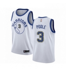 Mens Golden State Warriors 3 Jordan Poole Authentic White Hardwood Classics Basketball Jersey 