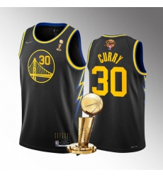 Men's Golden State Warriors #30 Stephen Curry 2022 Black NBA Finals Champions Stitched Jersey