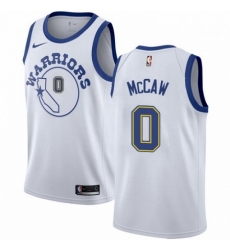 Mens Nike Golden State Warriors 0 Patrick McCaw Authentic White Hardwood Classics NBA Jersey 