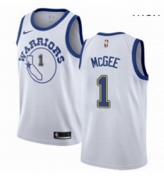 Mens Nike Golden State Warriors 1 JaVale McGee Authentic White Hardwood Classics NBA Jersey