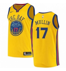 Mens Nike Golden State Warriors 17 Chris Mullin Authentic Gold NBA Jersey City Edition