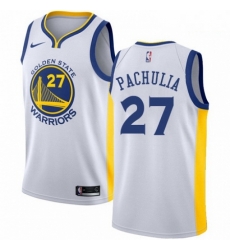 Mens Nike Golden State Warriors 27 Zaza Pachulia Swingman White Home NBA Jersey Association Edition