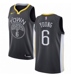 Mens Nike Golden State Warriors 6 Nick Young Swingman Black Alternate NBA Jersey Statement Edition 