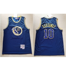 Warriors 10 Tim Hardaway Blue Hardwood Classics Jersey