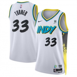 Men Indiana Pacers 33 Myles Turner White 2024 25 City Edition Stitched Basketball Jersey