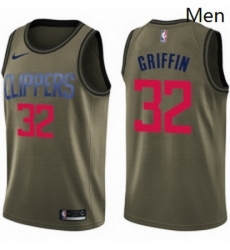 Mens Nike Los Angeles Clippers 32 Blake Griffin Swingman Green Salute to Service NBA Jersey