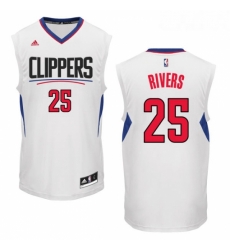 Youth Adidas Los Angeles Clippers 25 Austin Rivers Authentic White Home NBA Jersey