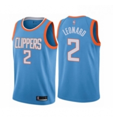 Youth Los Angeles Clippers 2 Kawhi Leonard Swingman Blue Basketball Jersey City Edition 