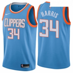 Youth Nike Los Angeles Clippers 34 Tobias Harris Swingman Blue NBA Jersey City Edition 