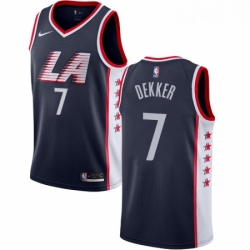 Youth Nike Los Angeles Clippers 7 Sam Dekker Swingman Navy Blue NBA Jersey City Edition 