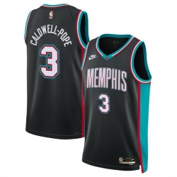 Men Memphis Grizzlies 3 Kentavious Caldwell Pope Kentavious Caldwell Pope Black 2025 Classic Edition Stitched Basketball Jersey