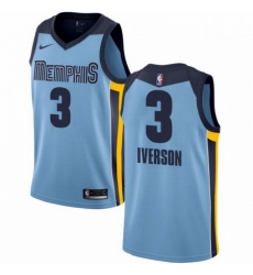 Mens Nike Memphis Grizzlies 3 Allen Iverson Swingman Light Blue NBA Jersey Statement Edition 