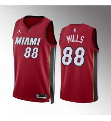 Men Miami Heat 88 Patrick Mills Red Statement Edition Stitched Basketball Jersey