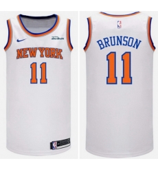 Men New Yok Knicks 11 Jalen Brunson White Home Stitched Basketball Jersey Men New Yok Knicks 11 Jalen Brunson White Home Stitched Basketball Jersey