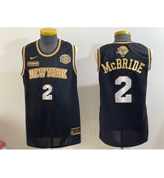 Men New Yok Knicks 2 Miles McBride Black Gold 2026 Finals Eastern Conference Champions Patch Stitched Jersey Men New Yok Knicks 2 Miles McBride Black Gold 2026 Finals Eastern Conference Champions Patch Stitched Jersey