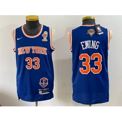 Men New Yok Knicks  33 Patrick Ewing Black 2026 Finals Champions Patch Statement Edition Stitched Jersey