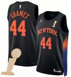 Men New Yok Knicks 44 Landry Shamet Black 2026 Champions Patch City Edition Stitched Basketball Jersey