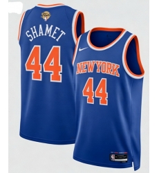 Men New Yok Knicks  44 Landry Shamet Blue 2026 Finals Patch Icon Edition Stitched Basketball Jersey