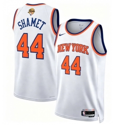 Men New Yok Knicks  44 Landry Shamet White 2026 Finals Patch Icon Edition Stitched Basketball Jersey
