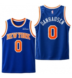 Men New York Knicks Danhausen #0 Blue Stitched Basketball Jersey