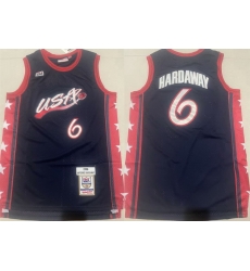 Men USA Basketball 6 Anfernee Hardaway Navy Stitched Jersey Men USA Basketball 6 Anfernee Hardaway Navy Stitched Jersey