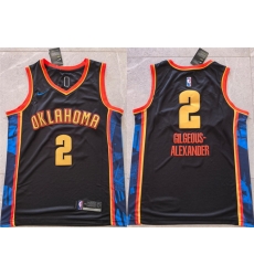 Men Oklahoma City Thunder 2 Shai Gilgeous Alexander Black 2024 City Edition Stitched Basketball Jersey