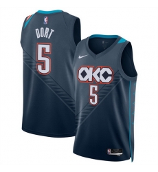Men Oklahoma City Thunder 5 Luguentz Dort Navy 2025 26 City Edition Stitched Basketball Jersey Men Oklahoma City Thunder 5 Luguentz Dort Navy 2025 26 City Edition Stitched Basketball Jersey