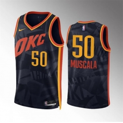 Men Oklahoma City Thunder 50 Mike Muscala Black 2023 24 City Edition Stitched Basketball Jersey